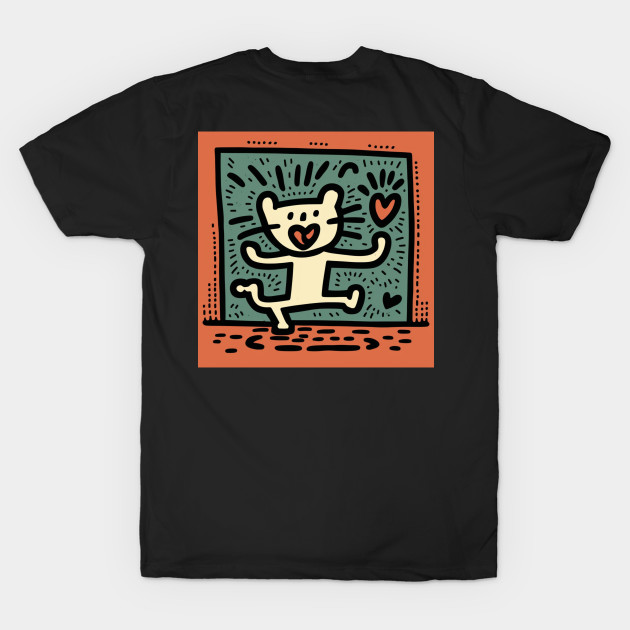 Funny Keith Haring, cat lover by Art ucef